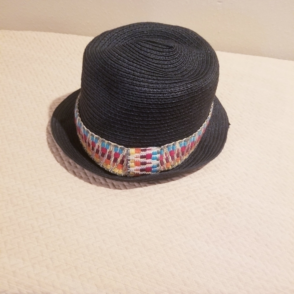 Steve madden black straw hat